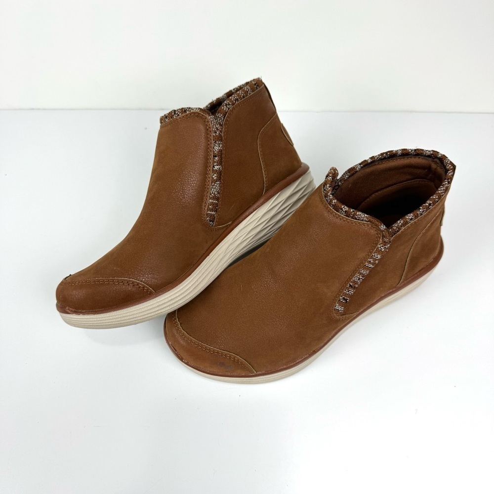 Ryka Namaste Brown knit trim slip-on ankle Wedge Booties Lightweight Women’s 5.5 - Picture 3 of 8